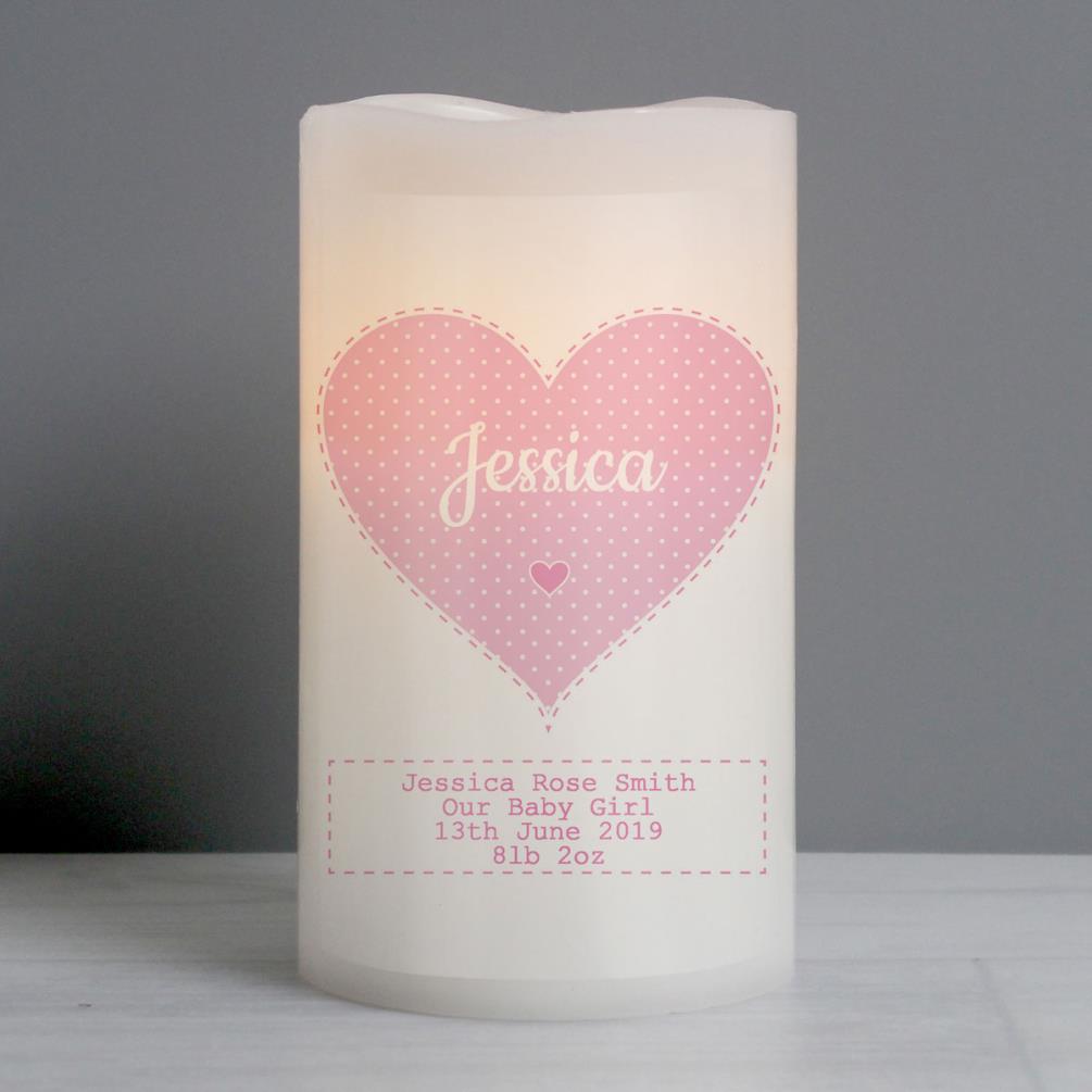 Personalised Baby Girl Nightlight LED Candle Extra Image 1